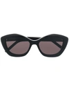 Saint Laurent Sl68 Cat-eye Frame Sunglasses In Black/ Black