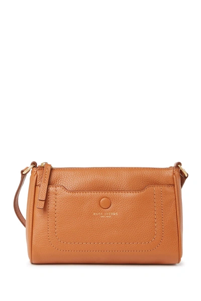 Marc Jacobs Empire City Leather Wallet Crossbody Bag In Smoked Almond