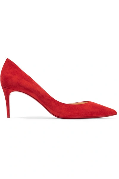 Christian Louboutin Iriza 70 Suede Pumps In Red
