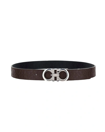 Ferragamo Salvatore  Logo Plaque Belt In Brown