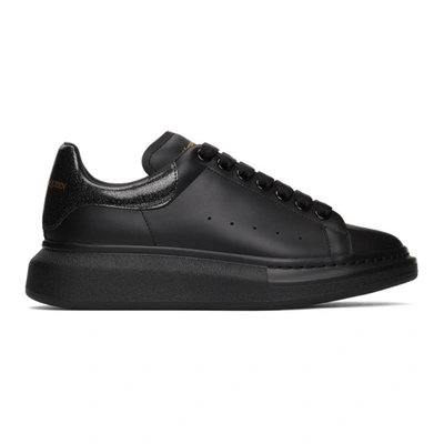 Alexander Mcqueen Ssense Exclusive Black Iridescent Oversized Sneakers In 1049 Black/irridesce