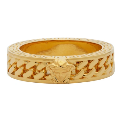 Versace Gold Chain Band Ring In D00h Gold