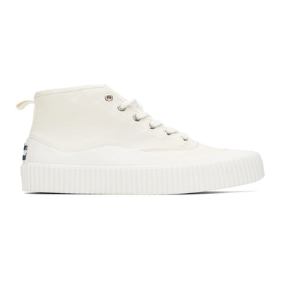 Maison Kitsuné Off-white New Sole High-top Sneakers In Ecru
