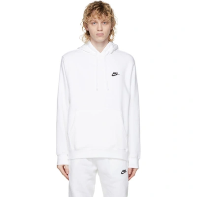Nike White Pullover Nsw Club Hoodie