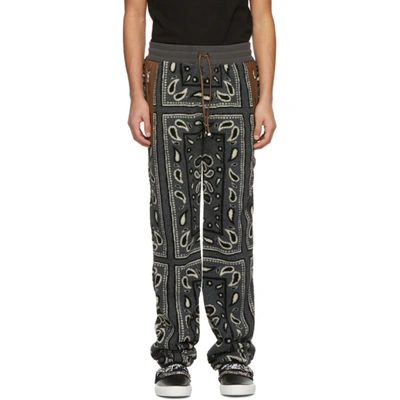 Amiri Bandana Print Joggers Military Green In Black