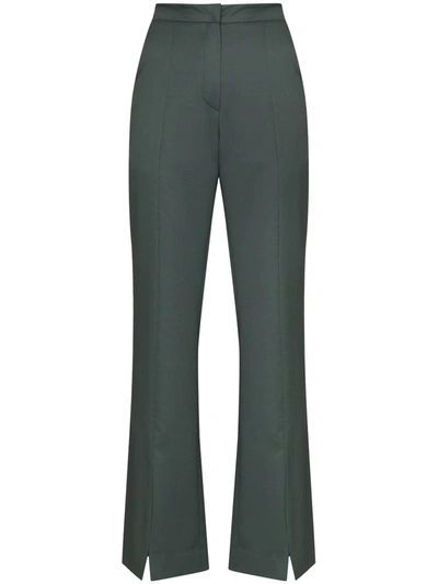 Lvir Green Slit Bell Bottom Trousers