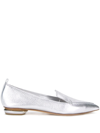 Nicholas Kirkwood Beya Metallic Textured-leather Point-toe Flats