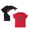 Emporio Armani Kids' Set Of 3 Cotton Jersey T-shirts In Multicoloured