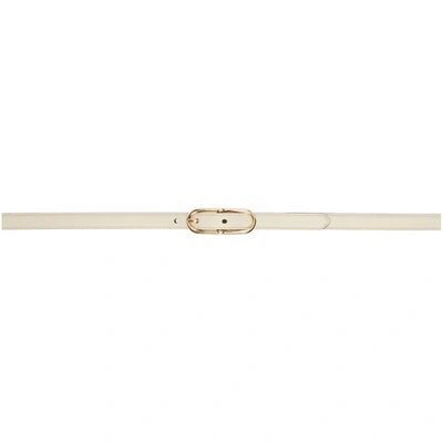 Gucci Off-white Thin Jackie Belt In 9215 Jasmine White