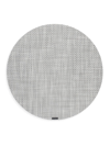 Chilewich Basketweave Round Placemat In White/silver