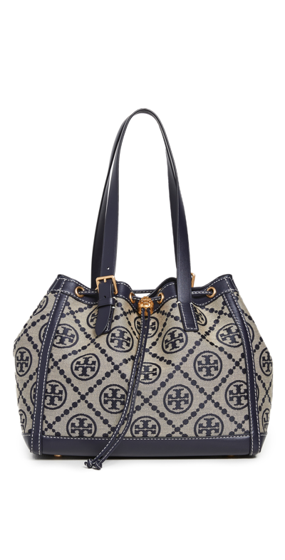 Tory Burch T Monogram Jacquard Large Tote In Tory Navy