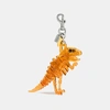 Coach Lucite Rexy Bag Charm In Deep Clementine/silver