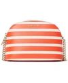 Kate Spade Spencer Stripe Small Dome Crossbody In Tamarillo