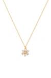 Kate Spade First Bloom Mini Pendant Necklace In Clear