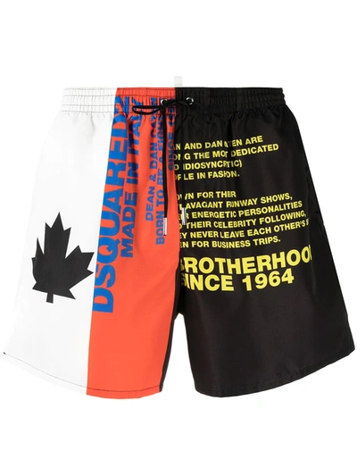 Dsquared2 Heritage Trilogy Swim Shorts In Black