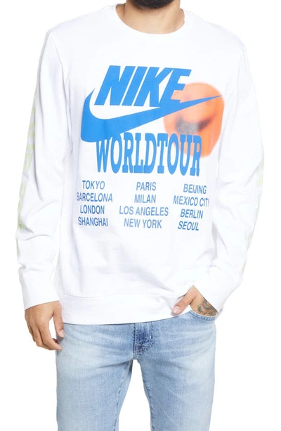 Nike Sportswear World Tour Long Sleeve Graphic Tee In White