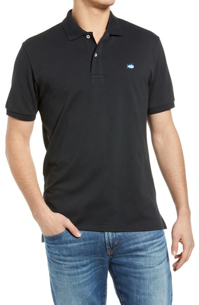 Southern Tide Skipjack Micro Piqué Stretch Cotton Polo In Midnight Black