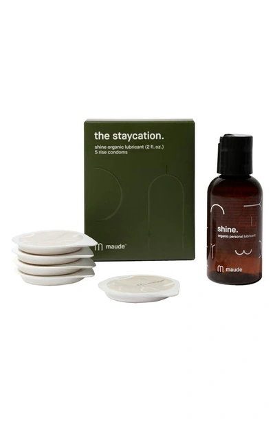 Maude The Staycation Personal Lubricant & Condom Kit In Light Green