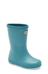 Hunter Kids' First Classic Waterproof Rain Boot In Blue Spruce