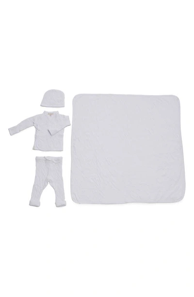 Barefoot Dreamsr Babies' Cardigan, Pants, Beanie & Blanket Set In White