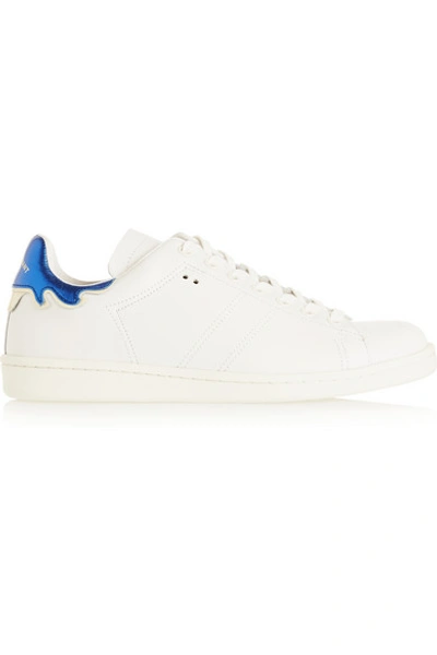 Flame-detailed Leather Low-top Sneaker In White | ModeSens