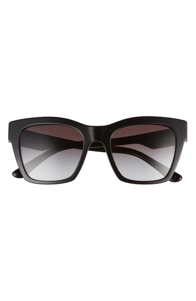 Dolce & Gabbana 53mm Gradient Cat Eye Sunglasses In Black/ Grey Gradient