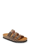 Naot Austin Water Repellent Slide Sandal In Tan Zebra Leather