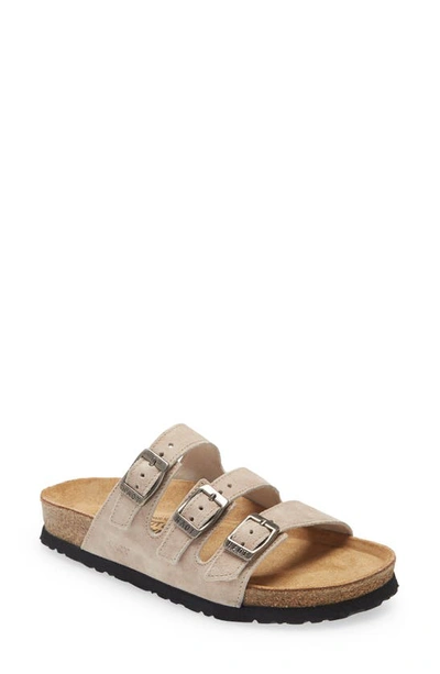 Naot Austin Water Repellent Slide Sandal In Sand Stone Suede