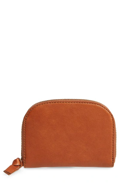 Madewell The Zip Leather Wallet In Burnished Caramel