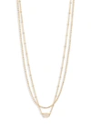 Kendra Scott Emilie Multistrand Pendant Necklace In Gold Iridescent Drusy