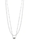 Kendra Scott Emilie Multistrand Pendant Necklace In Rhodium Platinum Drusy