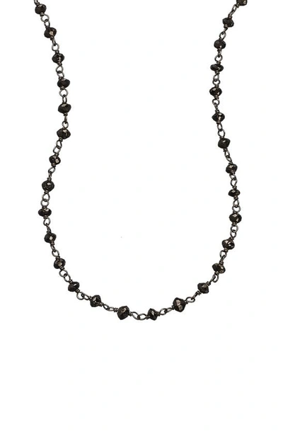 Sethi Couture Black Diamond Wire Wrap Chain Necklace In White Gold