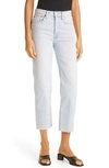 Re/done Originals High Waist Stovepipe Jeans In Icy Blue