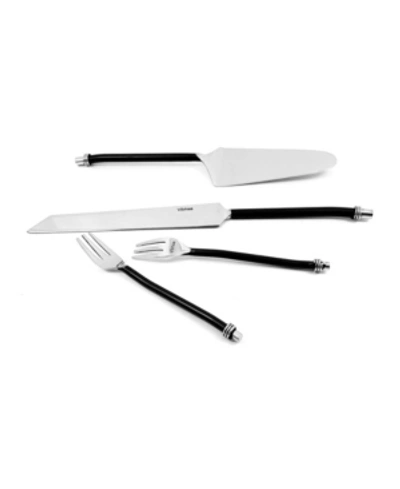Vibhsa Cake Knife, Cake Forks And Server 8 Piece Set In Black