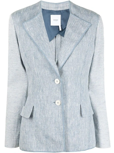 Agnona Single-breasted Blazer Jacket In Chambray