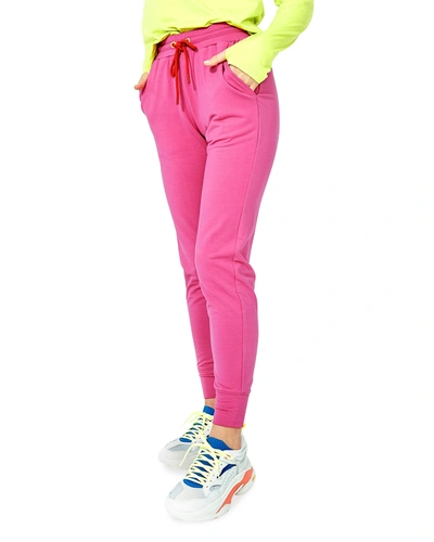Terez Drawstring Stretch Joggers In Pink