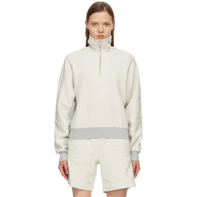 Helmut Lang Fleece And Mélange Cotton-blend Sweatshirt In Vapor Heat