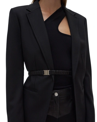 Helmut Lang Fitted Wool Blazer With Belt In Black