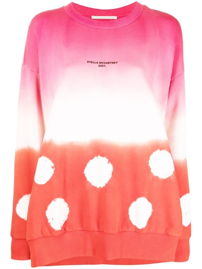 Stella Mccartney Oversized Gradient Tie-dye Sweatshirt In Pink Multi