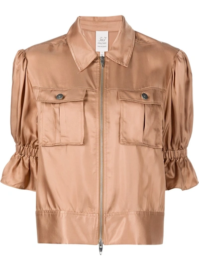 Cinq À Sept Cinq A Sept Holly Cropped Twill Jacket In Brown