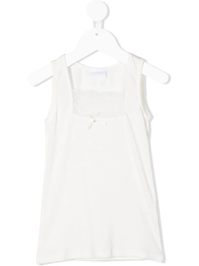 La Perla Teen Lace-panel Sleeveless Top In White