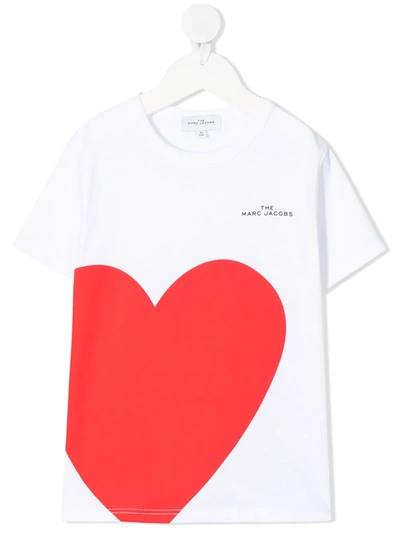 The Marc Jacobs Teen Heart Print T-shirt In White