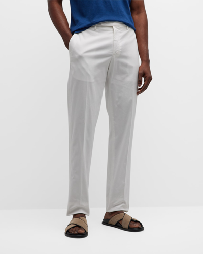 Boglioli Linen Straight Leg Trousers In Lime White