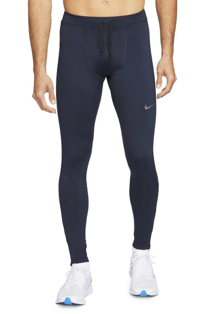 Nike Dri-fit Challenger Men's Running Tights In Obsidian/reflective Silver