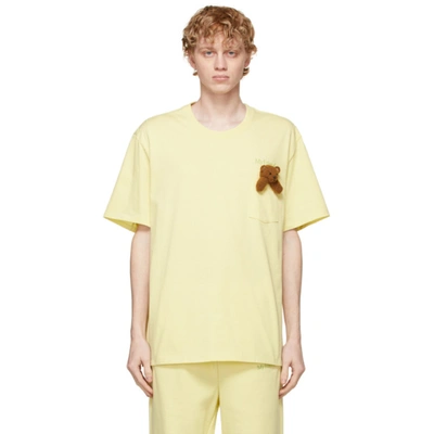 Doublet Bear-appliqué Embroidered T-shirt In Yellow
