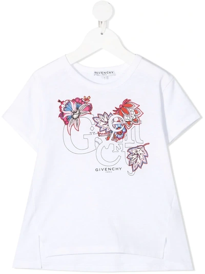 Givenchy Kids' Little Girl's & Girl's Floral Logo Graphic T-shirt In White