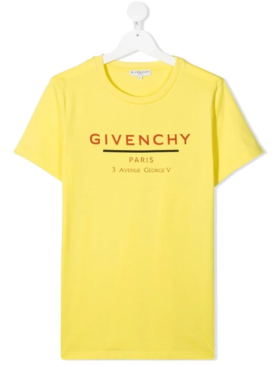 Givenchy Kids' Logo-print Short-sleeved T-shirt In Yellow