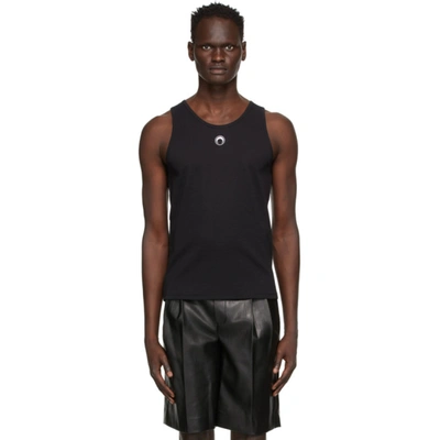 Marine Serre Crescent Moon Logo-embroidered Tank Top In Black