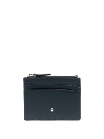 Montblanc Leather Multi-pocket Wallet In Blue