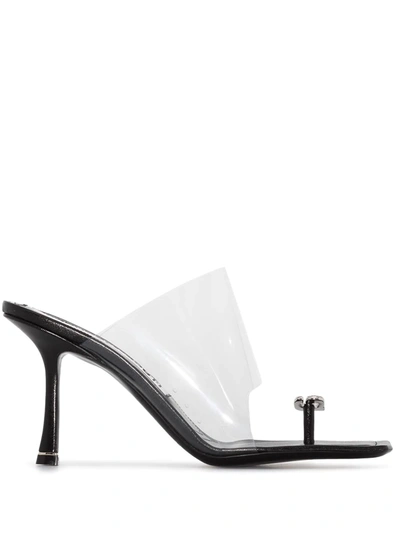 Alexander Wang Ivy Crystal-embellished Pvc And Leather Sandals In Black